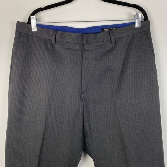 Banana Republic Non-Iron Tailored Slim Fit Pants Wool Taupe Gray Size 34x32 - Picture 2 of 9